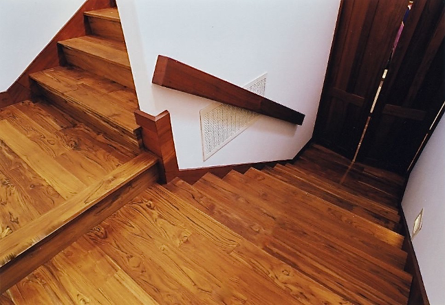 Teak Staircase Hardwood Floor Installation and Refinishing Laguna Beach