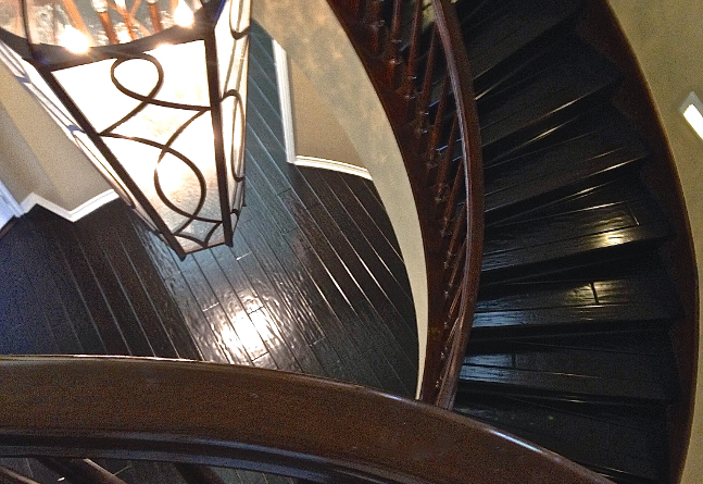Distressed Hardwood Floor and Staircase Refinishing Ladera Ranch